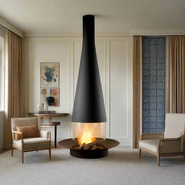Firewood Atomised Suspension Hanging Gas Fireplace for Villas and Mansions-MinimalisticDecor.com