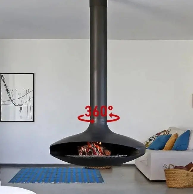 Firewood Saucer Hanging Wood 360 Degree Rotatable Fireplace-MinimalisticDecor.com