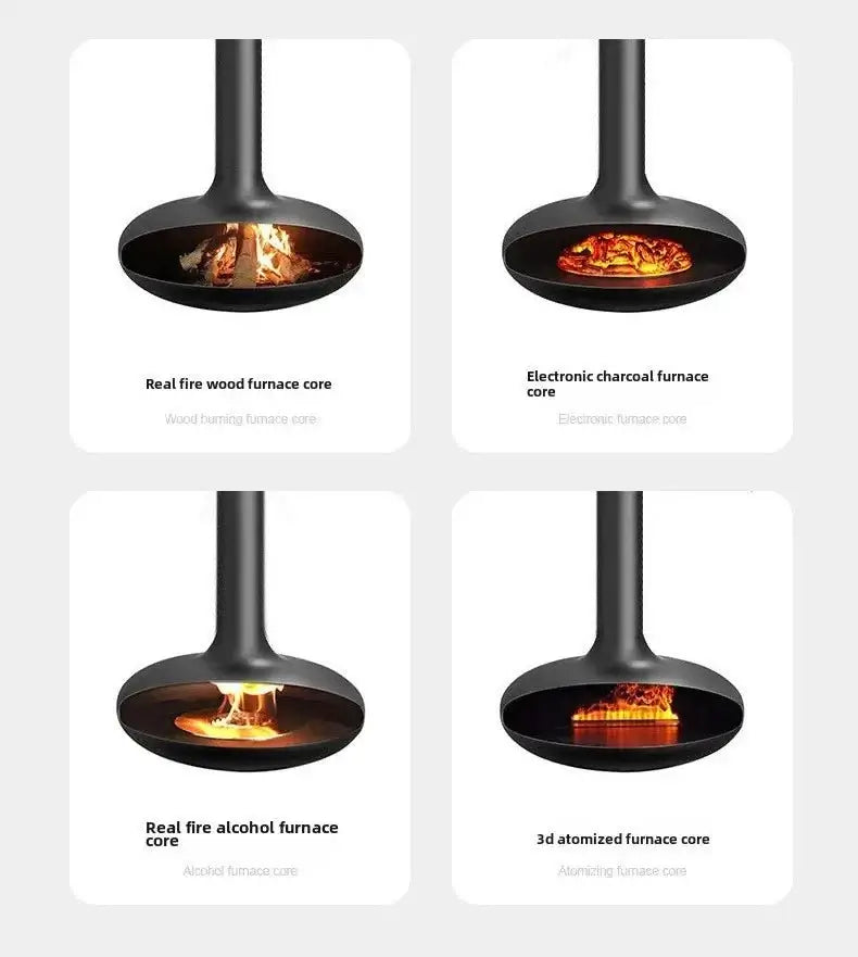 Firewood Saucer Hanging Wood 360 Degree Rotatable Fireplace-MinimalisticDecor.com