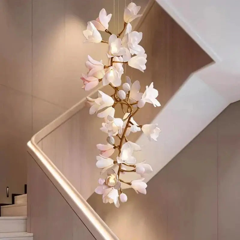 Floral Bunch Staircase Chandelier Lighting-MinimalisticDecor.com