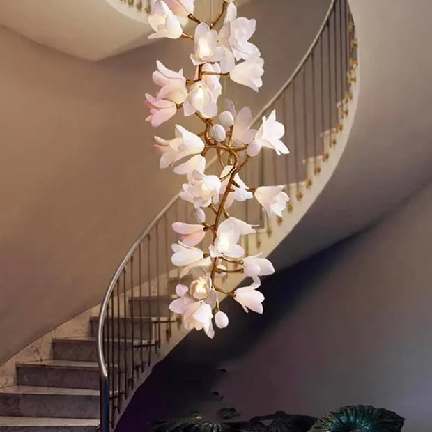 Floral Bunch Staircase Chandelier Lighting-MinimalisticDecor.com