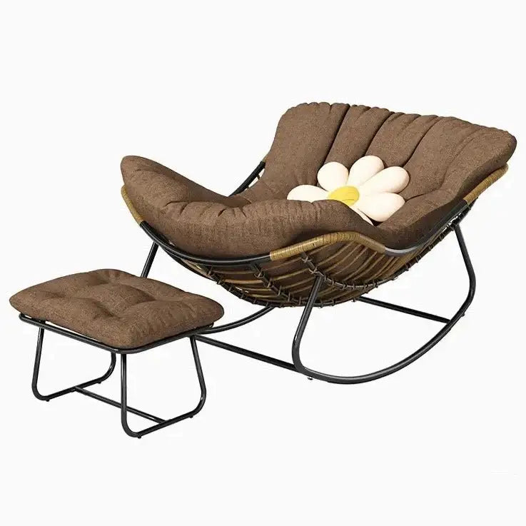 Fluffy Elastic Lumbar Support Floor Rocking Chair-MinimalisticDecor.com