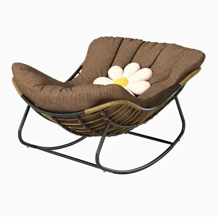 Fluffy Elastic Lumbar Support Floor Rocking Chair-MinimalisticDecor.com