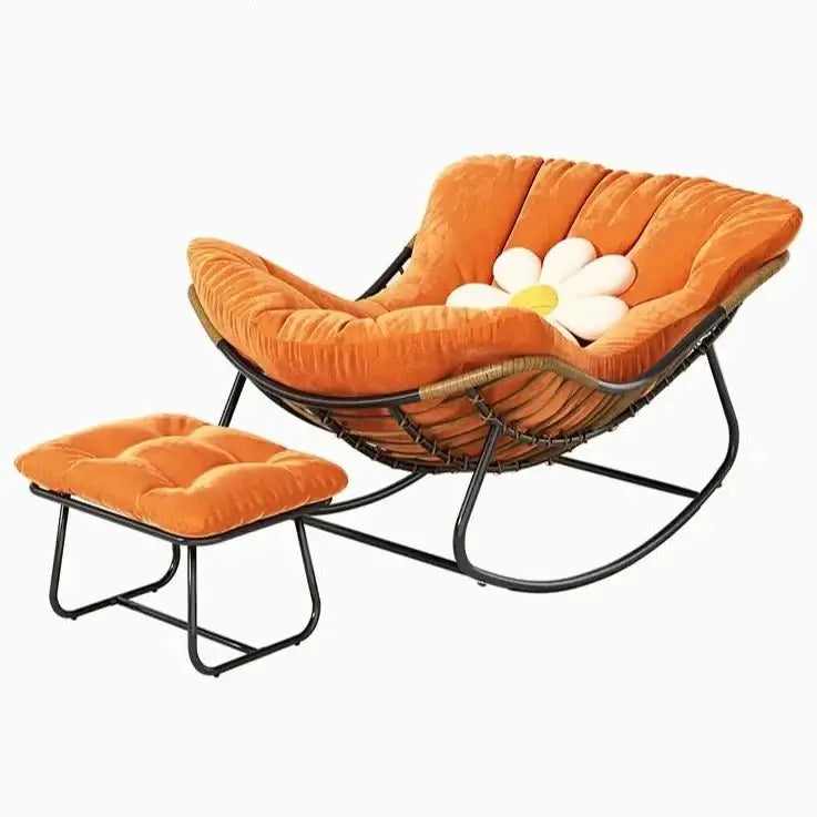 Fluffy Elastic Lumbar Support Floor Rocking Chair-MinimalisticDecor.com