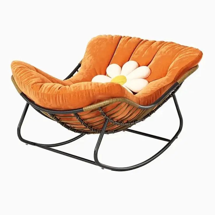 Fluffy Elastic Lumbar Support Floor Rocking Chair-MinimalisticDecor.com