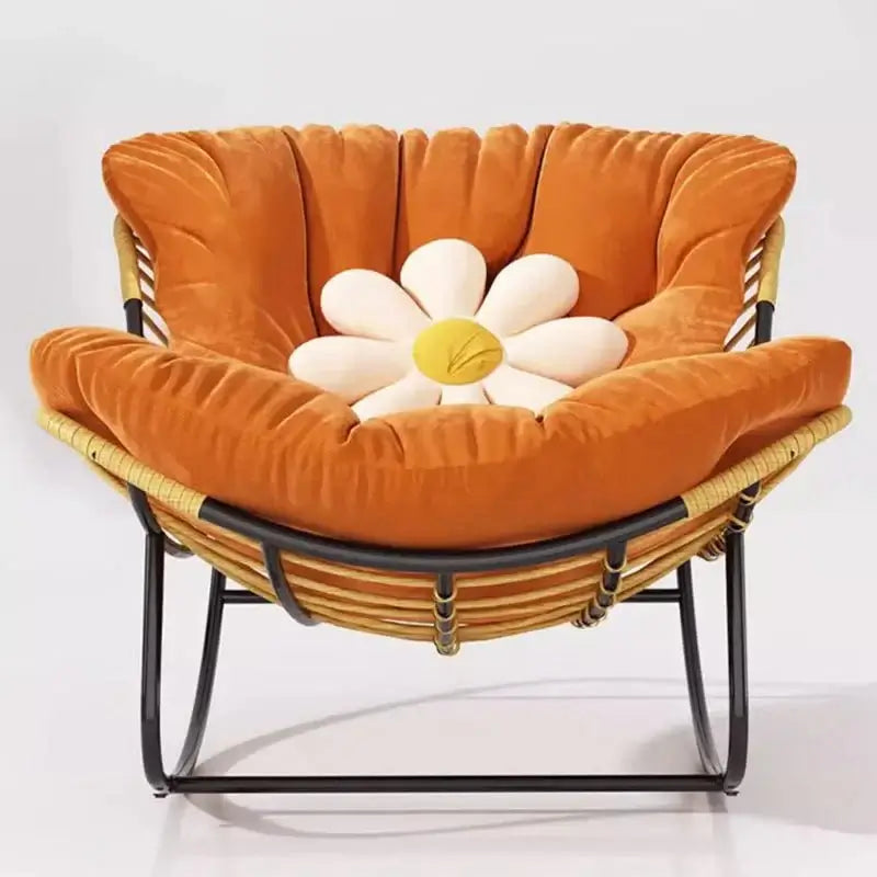 Fluffy Elastic Lumbar Support Floor Rocking Chair-MinimalisticDecor.com