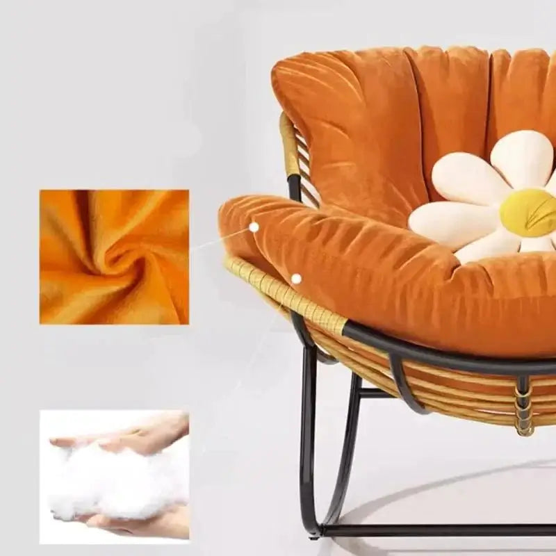 Fluffy Elastic Lumbar Support Floor Rocking Chair-MinimalisticDecor.com
