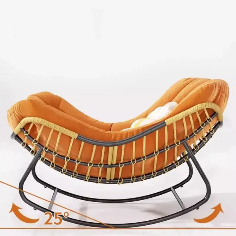 Fluffy Elastic Lumbar Support Floor Rocking Chair-MinimalisticDecor.com