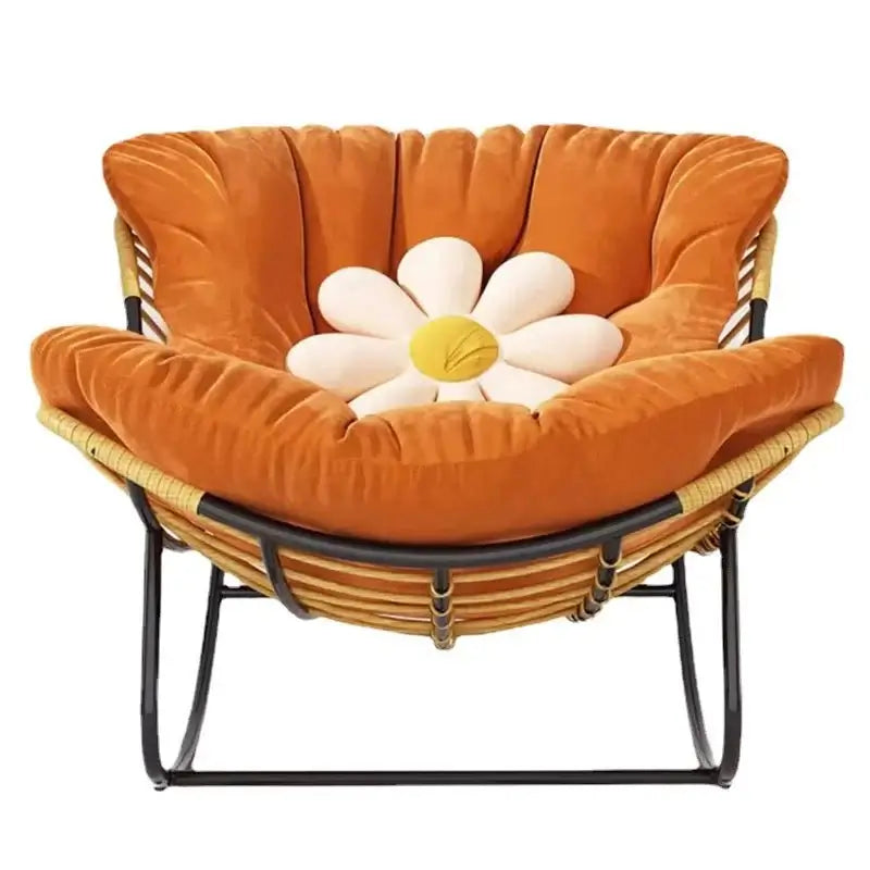 Fluffy Elastic Lumbar Support Floor Rocking Chair-MinimalisticDecor.com