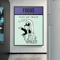 Focus Stay on Track: Monopoly Canvas Wall Art-MinimalisticDecor.com