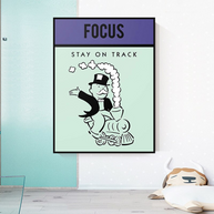 Focus Stay on Track: Monopoly Canvas Wall Art-MinimalisticDecor.com