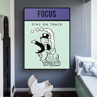 Focus Stay on Track: Monopoly Canvas Wall Art-MinimalisticDecor.com
