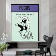 Focus Stay on Track: Monopoly Canvas Wall Art-MinimalisticDecor.com