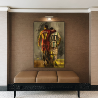 Football Stars Ronaldo and Messi Canvas Wall Art-MinimalisticDecor.com