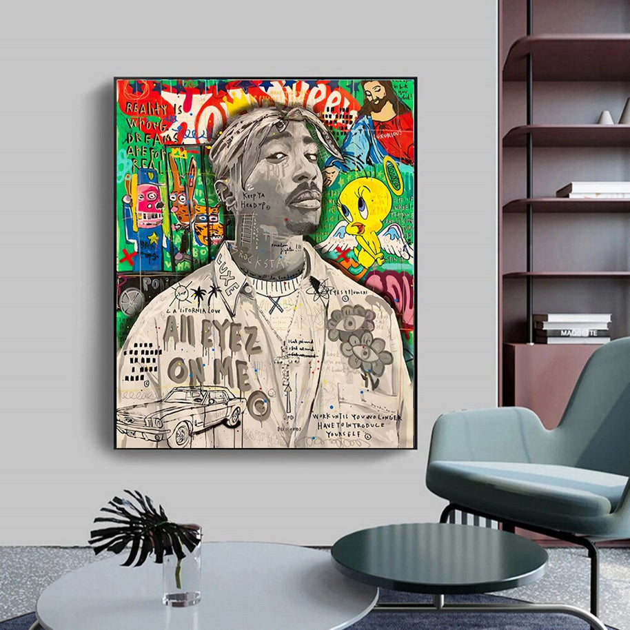 Freddie Mecury Singer Hip Hop Canvas Wall Art-MinimalisticDecor.com