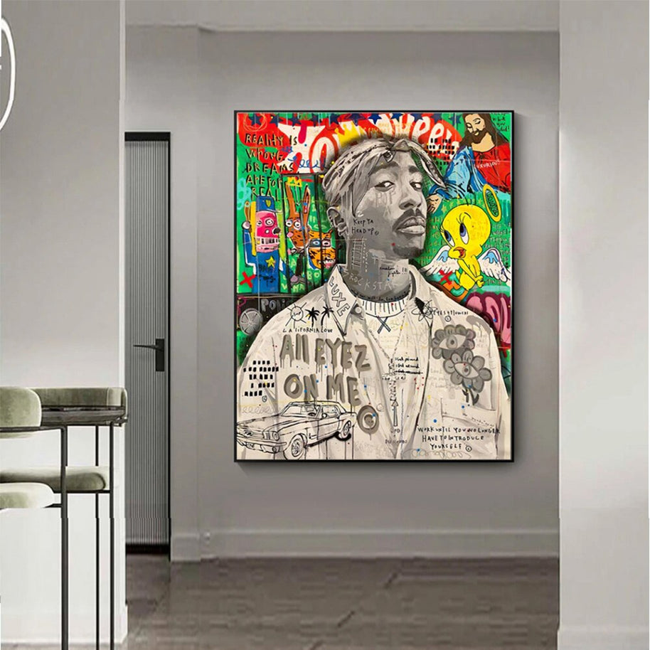 Freddie Mecury Singer Hip Hop Canvas Wall Art-MinimalisticDecor.com