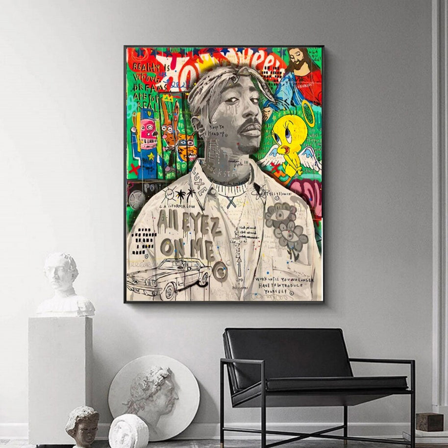 Freddie Mecury Singer Hip Hop Canvas Wall Art-MinimalisticDecor.com