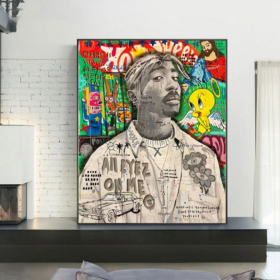 Freddie Mecury Singer Hip Hop Canvas Wall Art-MinimalisticDecor.com