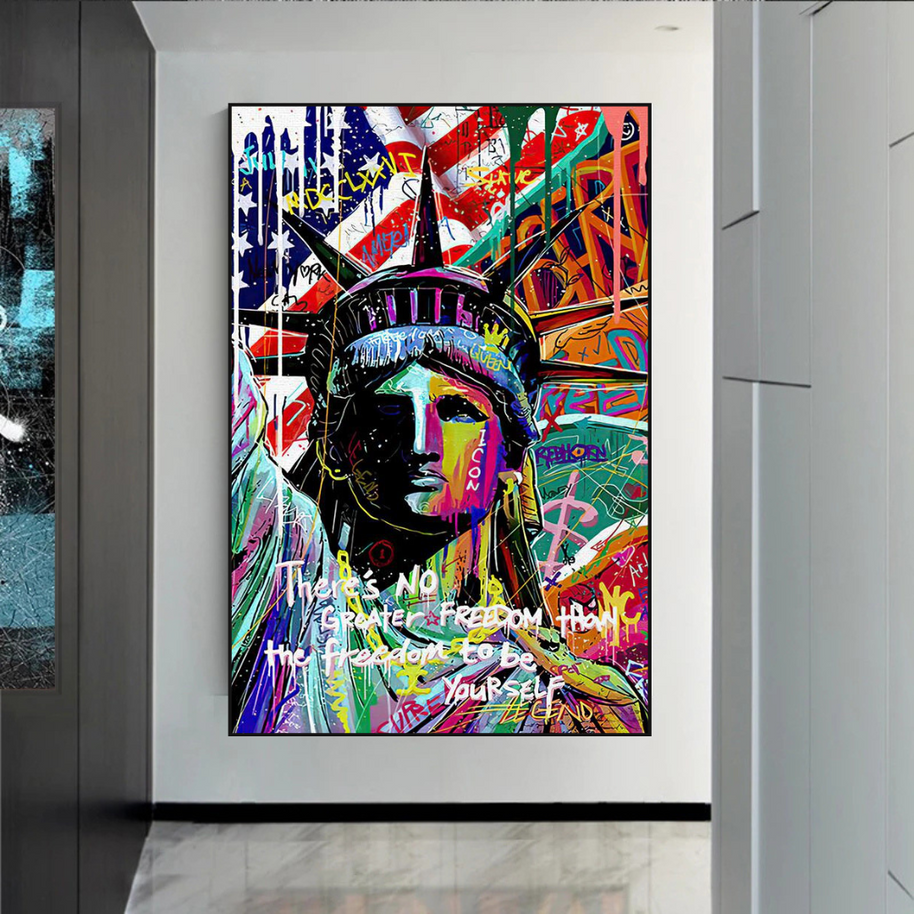 Freedom: Statue of Liberty Canvas Wall Art-MinimalisticDecor.com