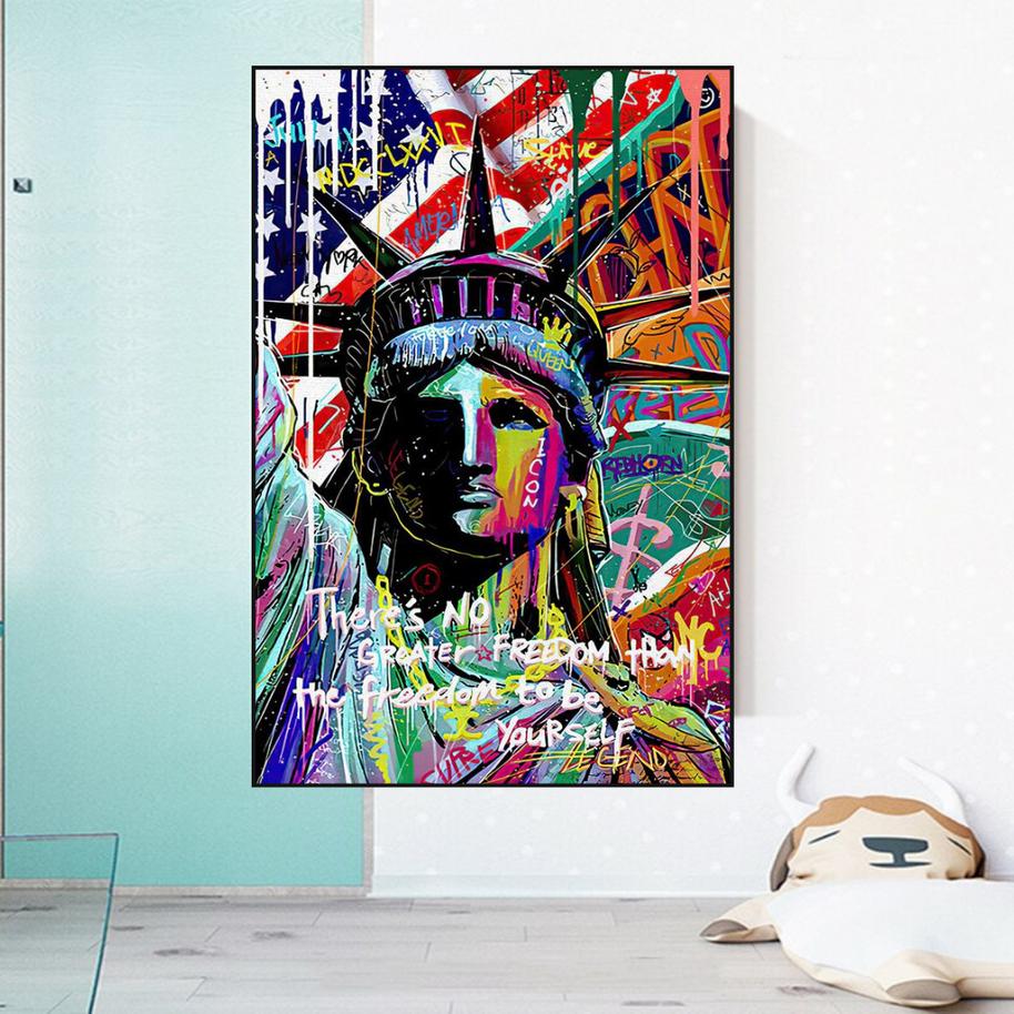 Freedom: Statue of Liberty Canvas Wall Art-MinimalisticDecor.com