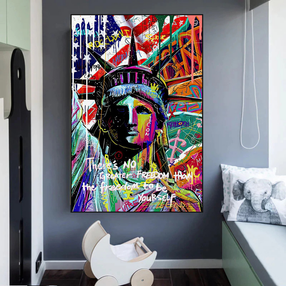 Freedom: Statue of Liberty Canvas Wall Art-MinimalisticDecor.com