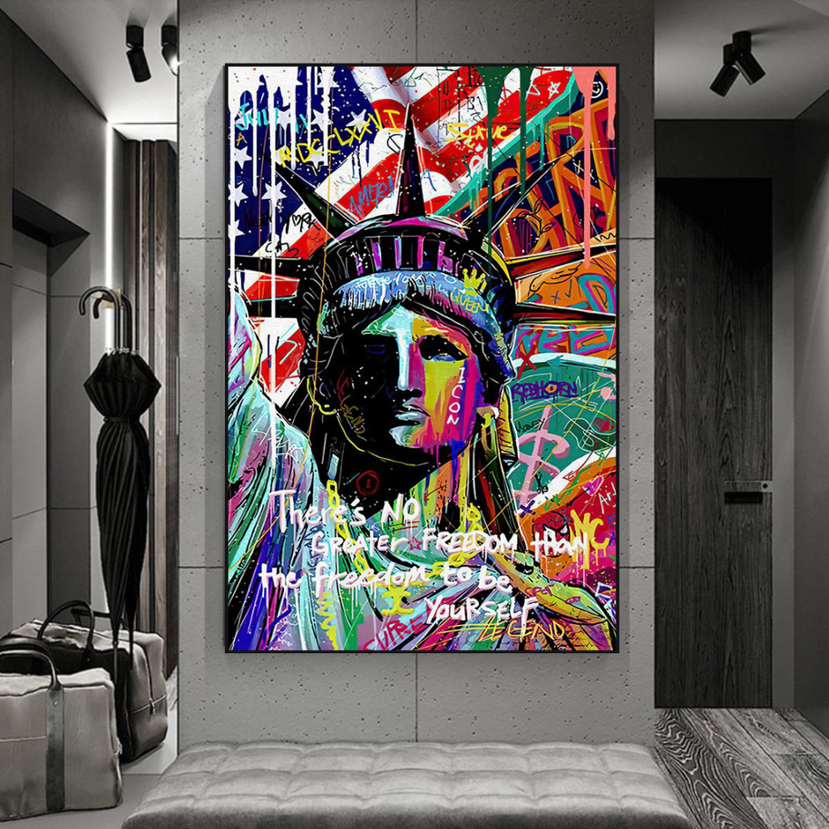 Freedom: Statue of Liberty Canvas Wall Art-MinimalisticDecor.com