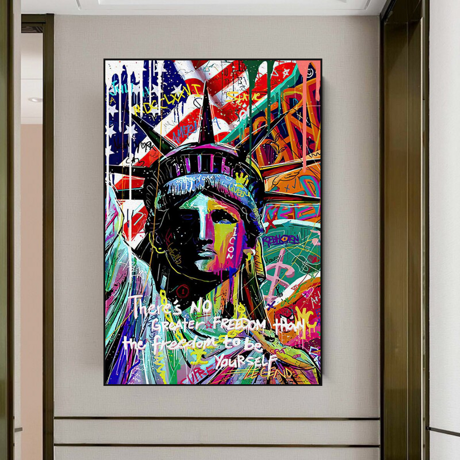 Freedom: Statue of Liberty Canvas Wall Art-MinimalisticDecor.com