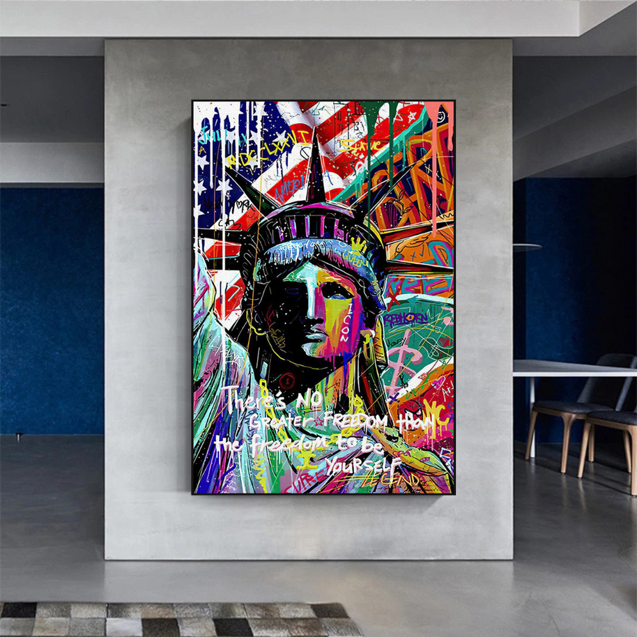 Freedom: Statue of Liberty Canvas Wall Art-MinimalisticDecor.com