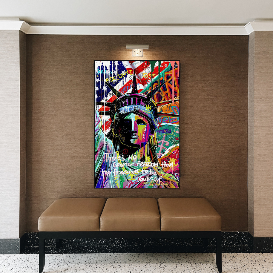 Freedom: Statue of Liberty Canvas Wall Art-MinimalisticDecor.com