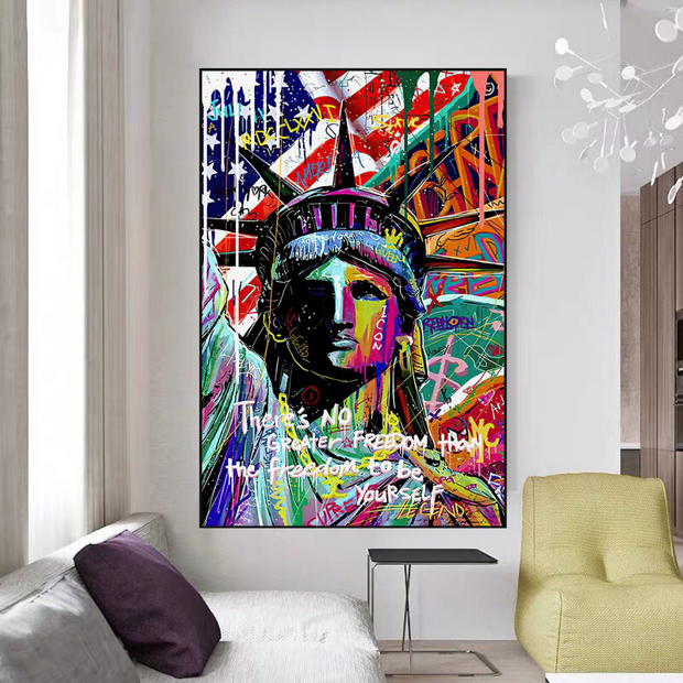 Freedom: Statue of Liberty Canvas Wall Art-MinimalisticDecor.com