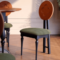 French Classic Vancleef Dining Chairs – Solid Oak Wood Elegance-MinimalisticDecor.com