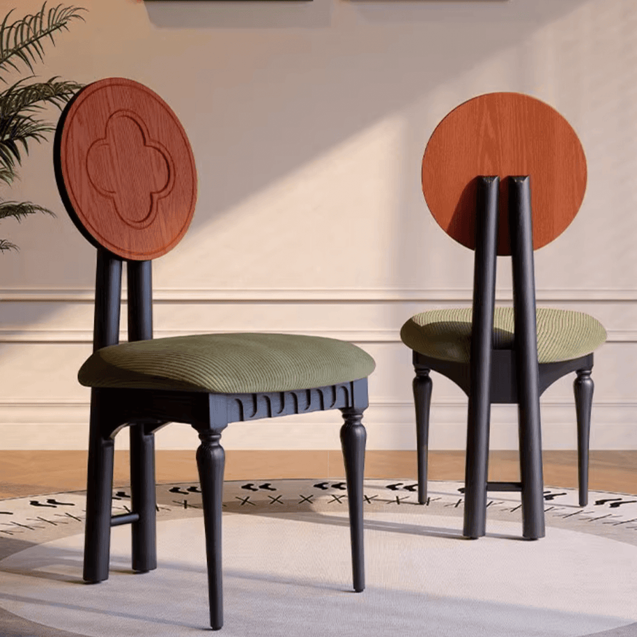 French Classic Vancleef Dining Chairs – Solid Oak Wood Elegance-MinimalisticDecor.com