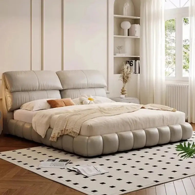 French High Back Puff Bed Frame Set-MinimalisticDecor.com
