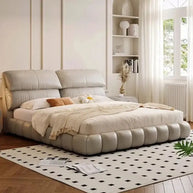 French High Back Puff Bed Frame Set-MinimalisticDecor.com