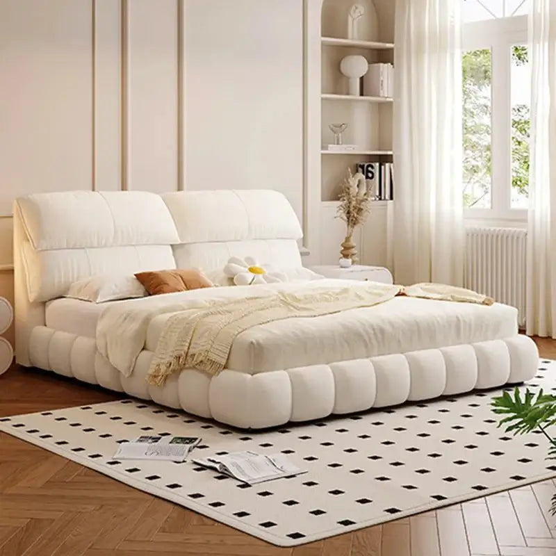 French High Back Puff Bed Frame Set-MinimalisticDecor.com