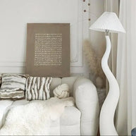 French Swirl Wave Floor Lamp – Artistic Resin & Iron Design, E27 Base-MinimalisticDecor.com
