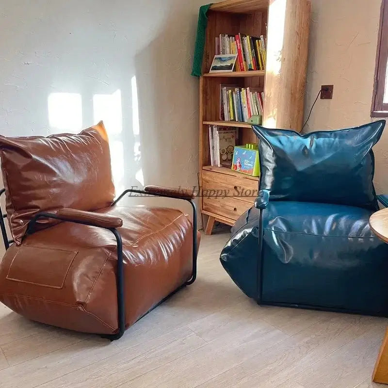 Funda Single Leather Sofa Chair Set-MinimalisticDecor.com