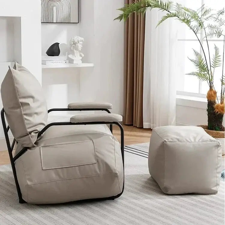 Funda Single Leather Sofa Chair Set-MinimalisticDecor.com
