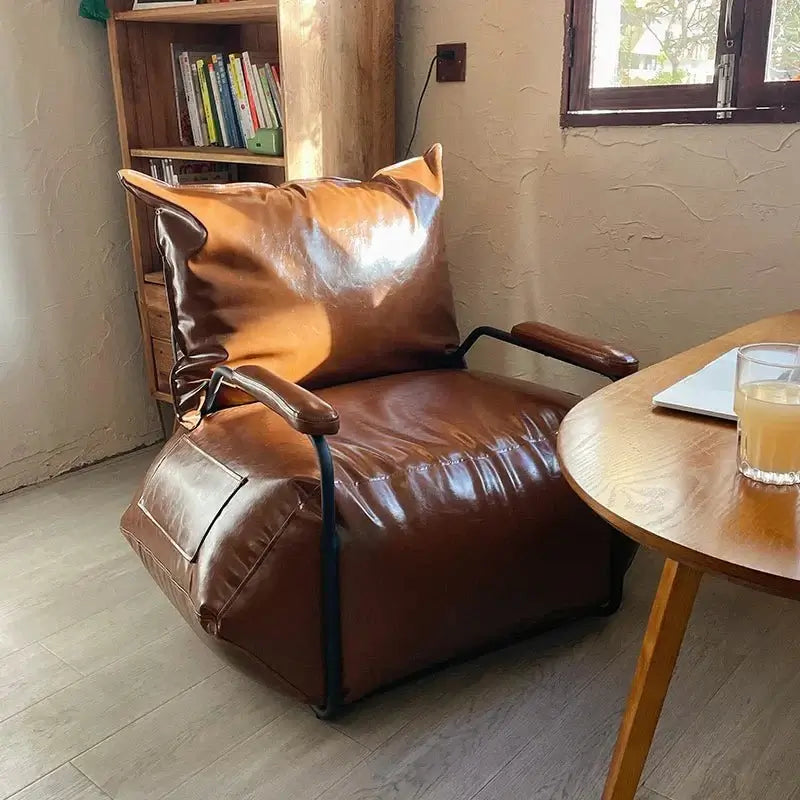Funda Single Leather Sofa Chair Set-MinimalisticDecor.com