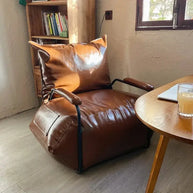 Funda Single Leather Sofa Chair Set-MinimalisticDecor.com