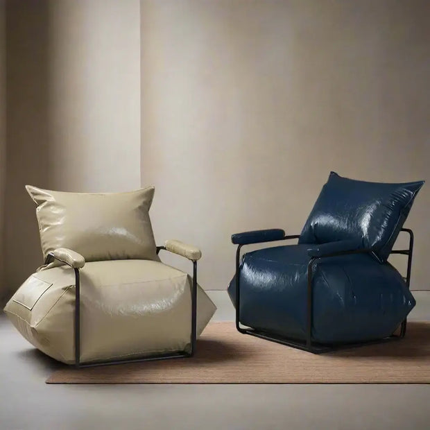 Funda Single Leather Sofa Chair Set-MinimalisticDecor.com