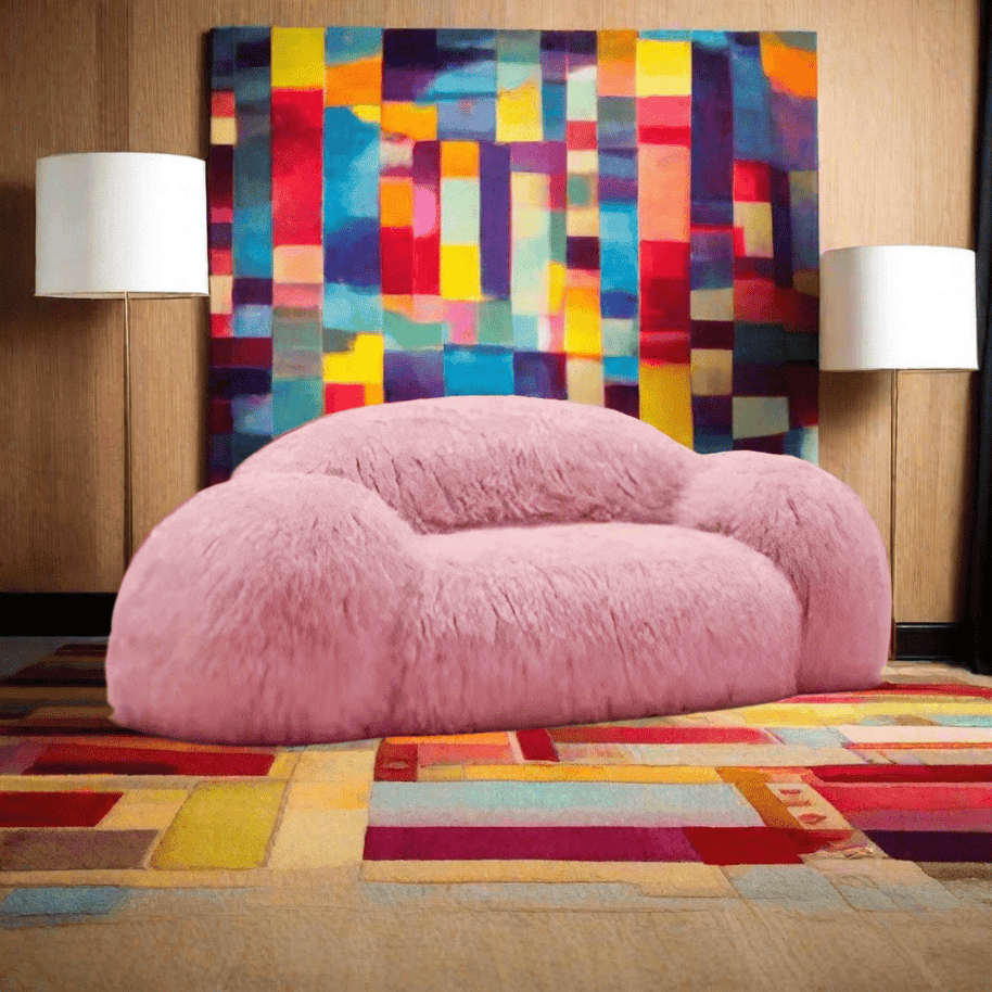 Fur Upholstered Recliner Sofa – Soft Cotton 3-Seater Lazy Lounge Couch-MinimalisticDecor.com