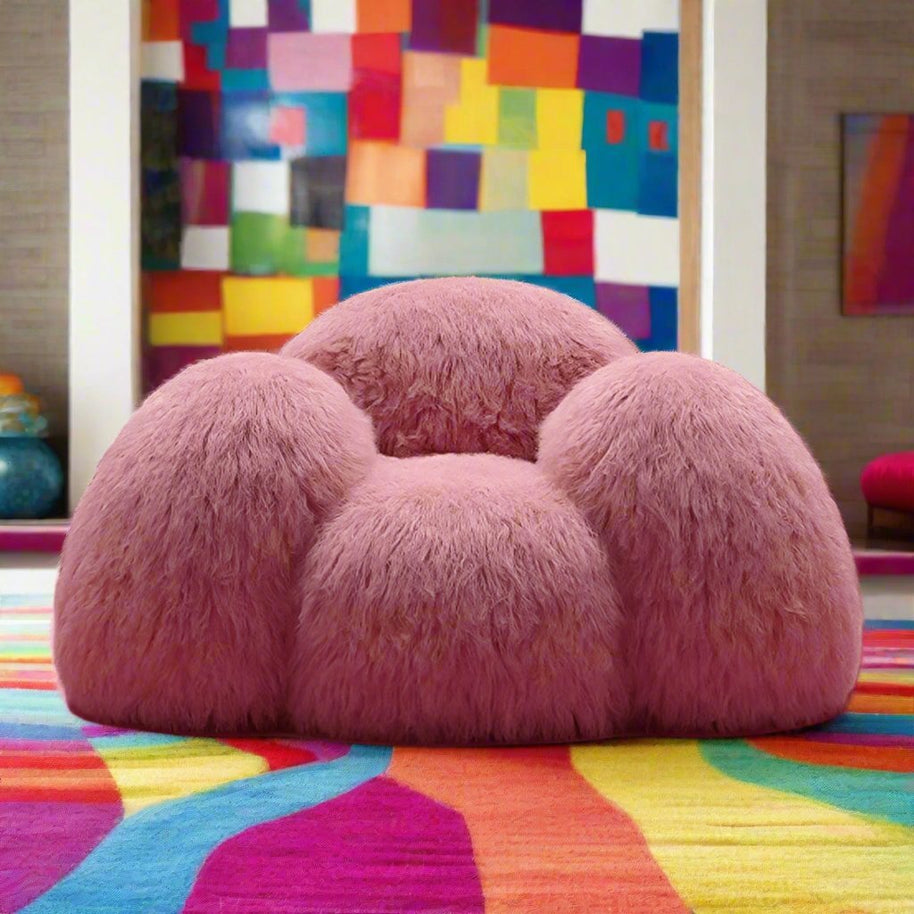 Fur Upholstered Recliner Sofa – Soft Cotton 3-Seater Lazy Lounge Couch-MinimalisticDecor.com
