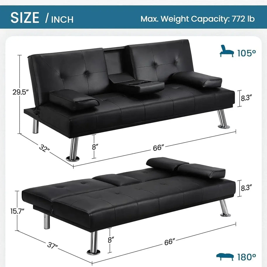 Futon Convertible Sofa Bed Sleeper Couch-MinimalisticDecor.com