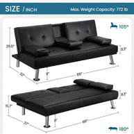 Futon Convertible Sofa Bed Sleeper Couch-MinimalisticDecor.com