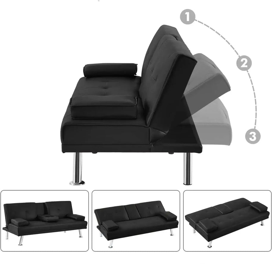 Futon Convertible Sofa Bed Sleeper Couch-MinimalisticDecor.com