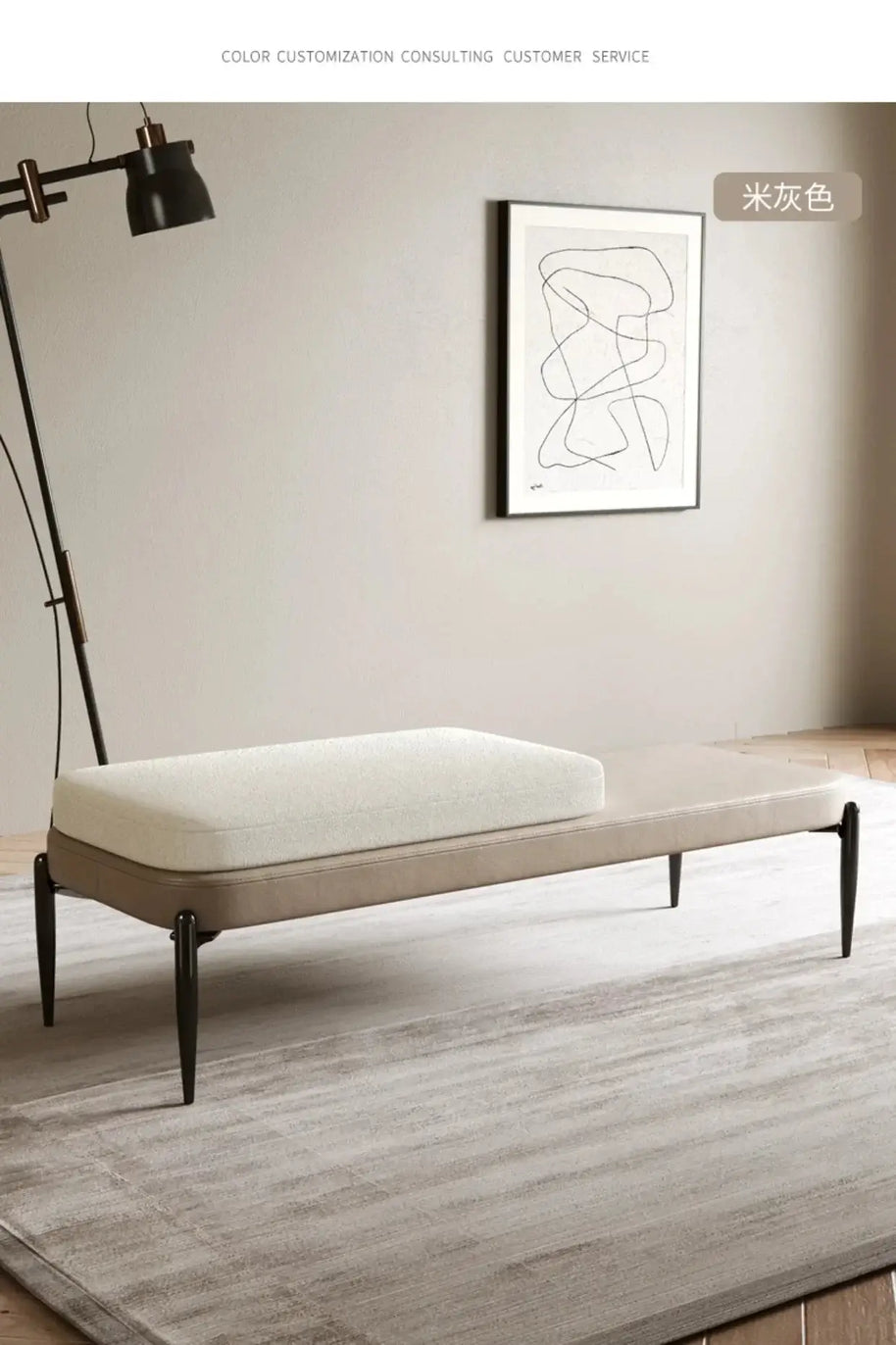 Genuine Leather Shoe Changing Bench – Premium Entryway Stool-MinimalisticDecor.com