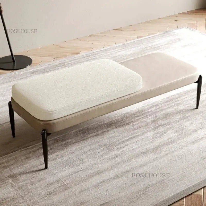 Genuine Leather Shoe Changing Bench – Premium Entryway Stool-MinimalisticDecor.com