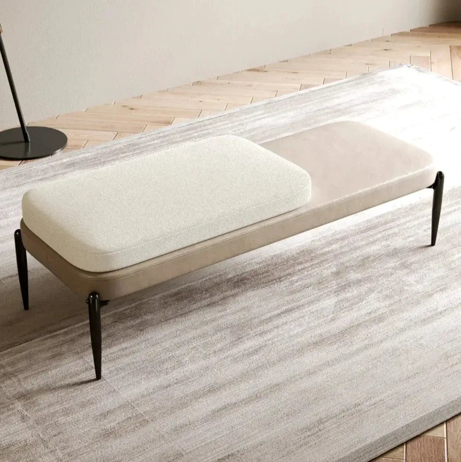 Genuine Leather Shoe Changing Bench – Premium Entryway Stool-MinimalisticDecor.com