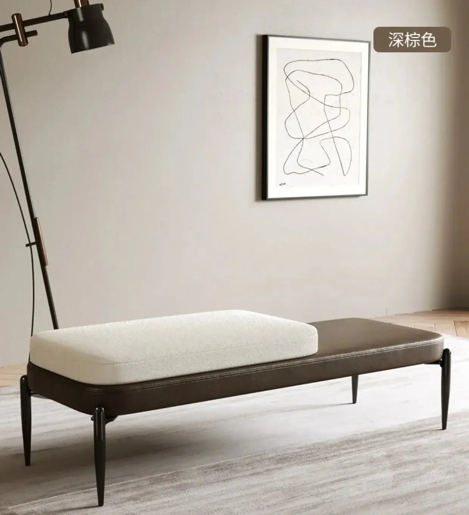 Genuine Leather Shoe Changing Bench – Premium Entryway Stool-MinimalisticDecor.com